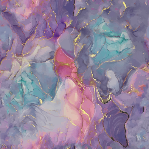Kwaint Ink  Watercolour Marble Purple Pink Green Pre order Fabric