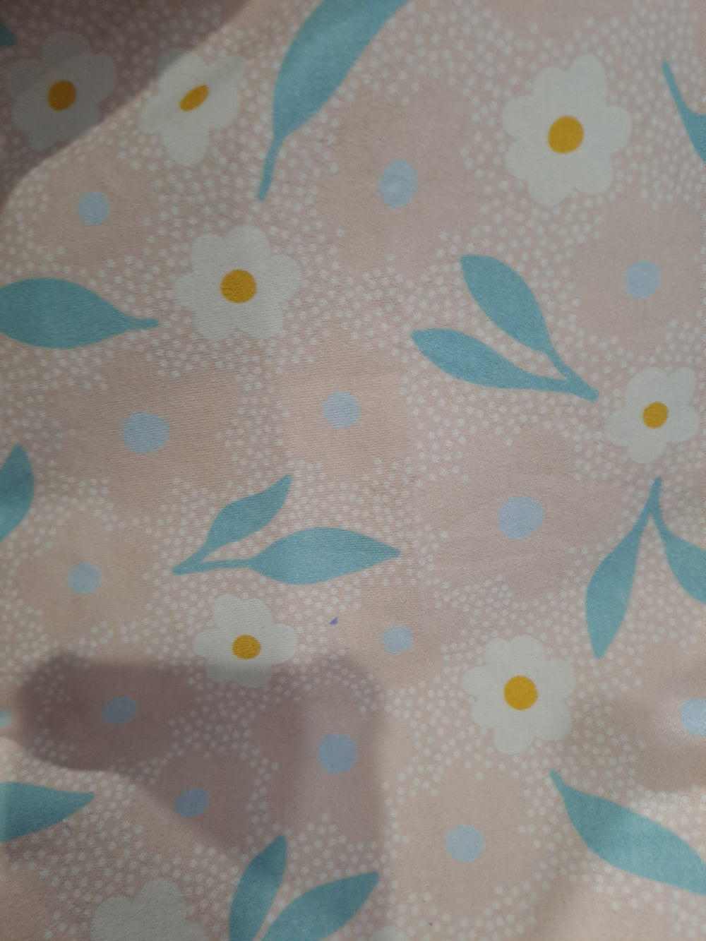 SuzzInColour Peach Flowers Cotton Interlock