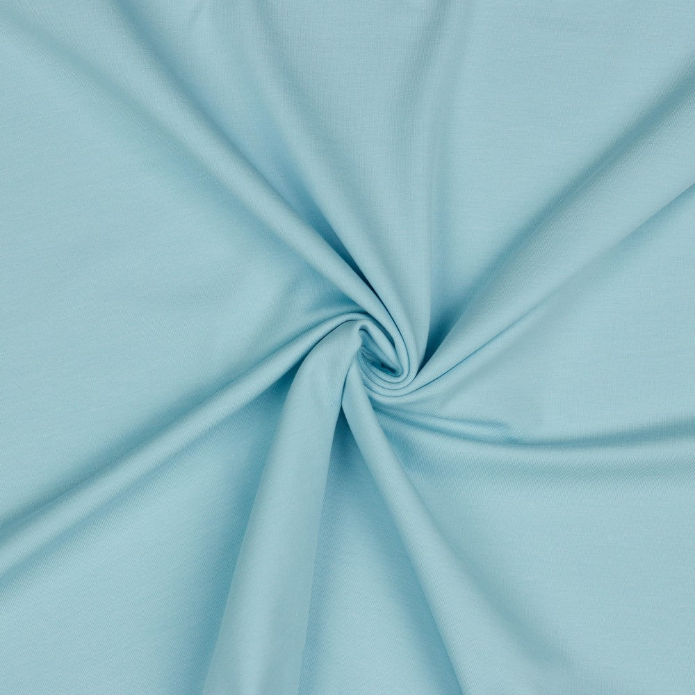 Euro Knit Light Blue Jersey GOTS Certified Cotton Lycra Fabric