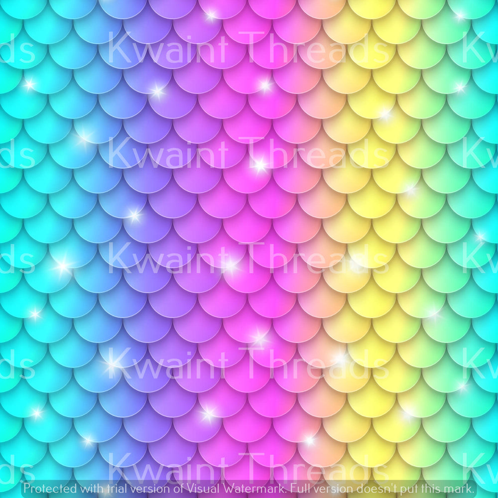 Kwaint Rainbow Dragon Scales Mermaid Scales Pre order Fabric