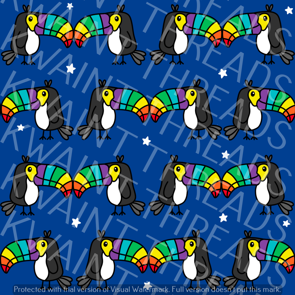 Fabric Mama Two Can Play That Game Toucan Fabric On Demand Pre Ord