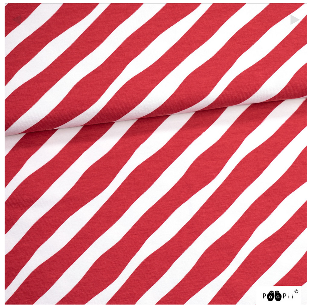 PaaPii Diagonal Stripe Red Christmas Organic Cotton Lycra