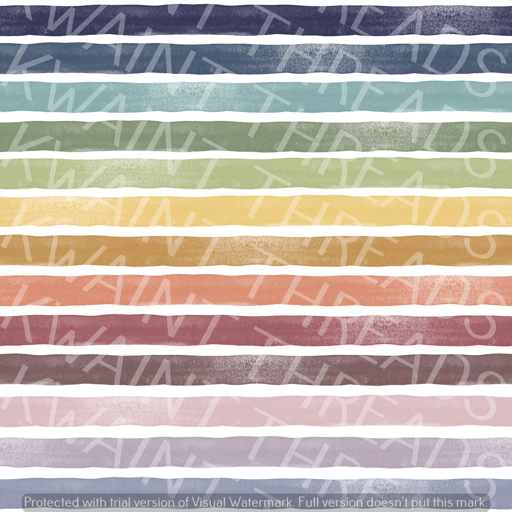 Ella Randall Watercolour Stripes Rainbow Fabric On Demand Pre-Order
