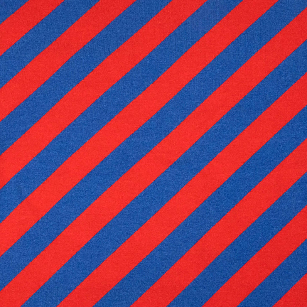 
                      
                        Colours in My Soul Blue Red Stripes Go Colorful Organic Cotton Lycra Knit Fabric
                      
                    