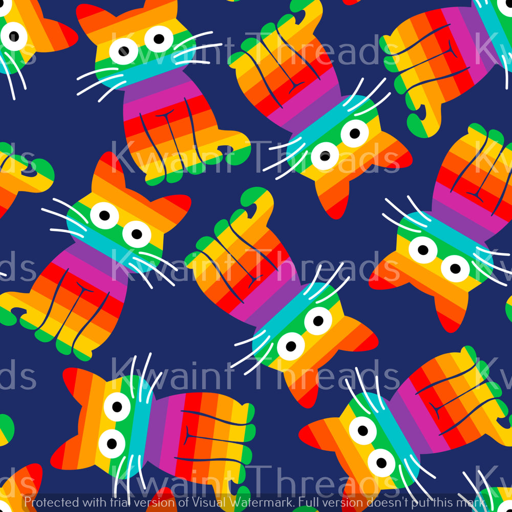 Fabric Mama Rainbow Cats On Demand Pre Order