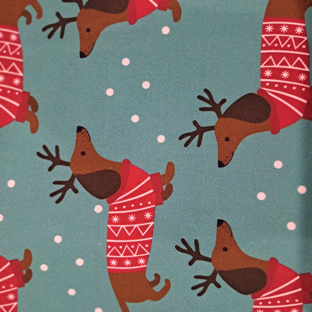 Fabric Mama Christmas Dachshunds Poplin