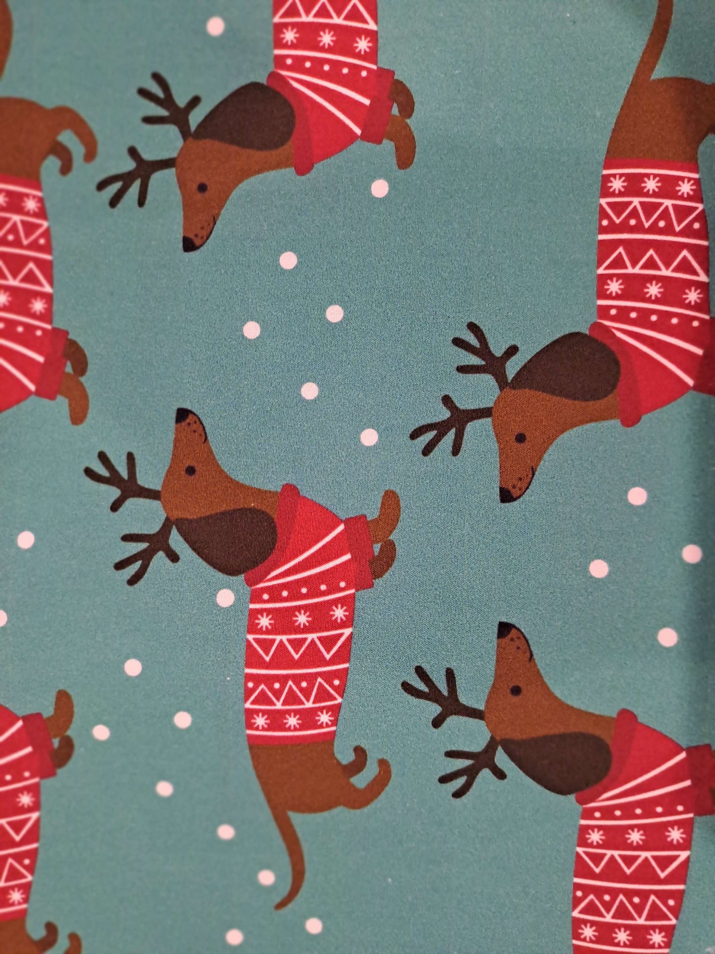 Fabric Mama Christmas Dachshunds Poplin