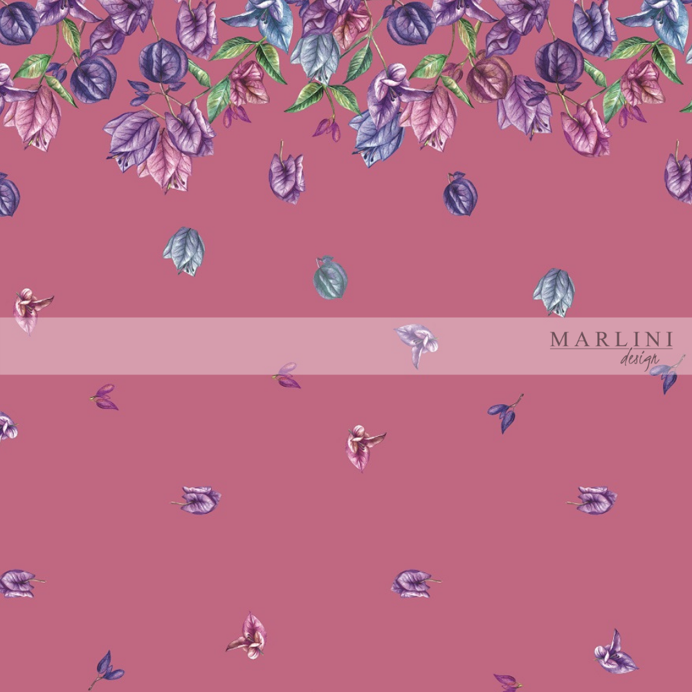 
                      
                        Marlini Bougainvillea Pink Border Print
                      
                    