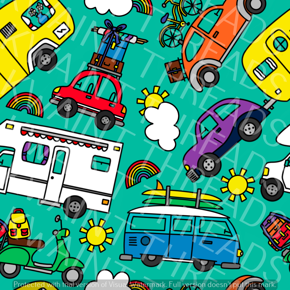 Fabric Mama Rainbow Roadtrip Fabric On Demand Pre Order