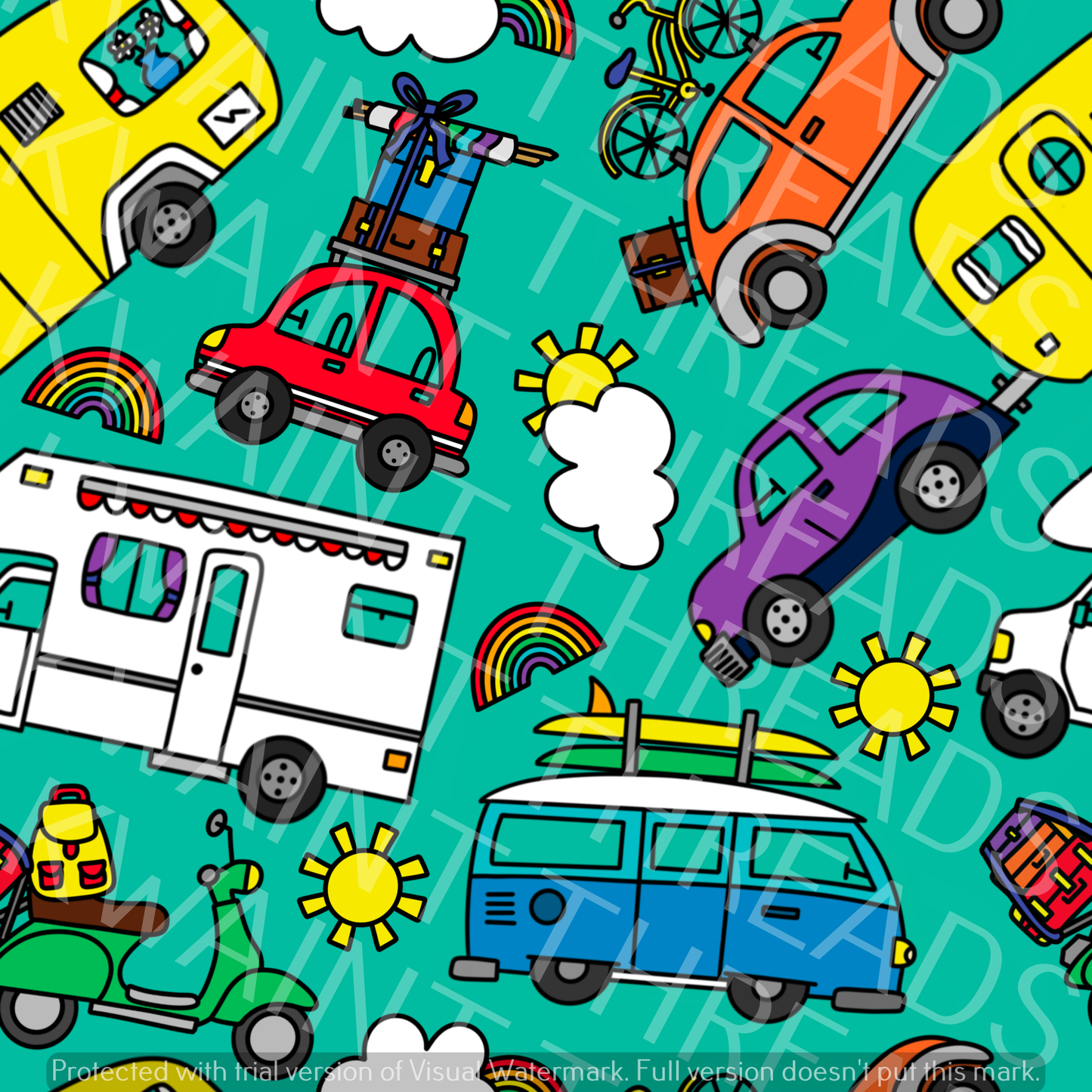 Fabric Mama Rainbow Roadtrip Fabric On Demand Pre Order