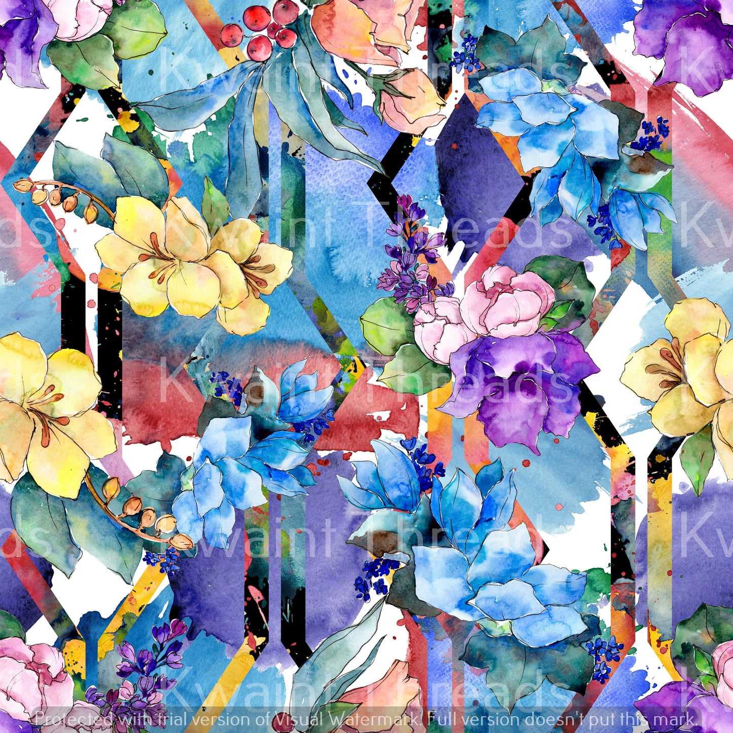 Kwaint Tropical Flowers Pre order Fabric