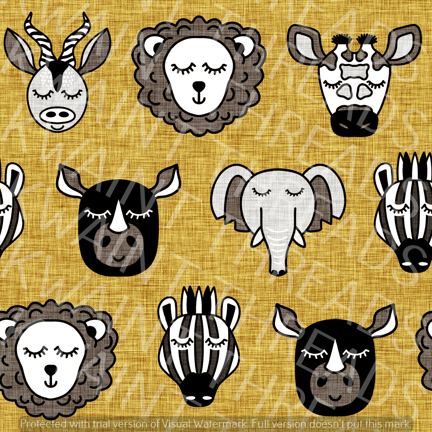 Fabric Mama Scandimal Safari Scandi Animals Fabric On Demand Pre Order
