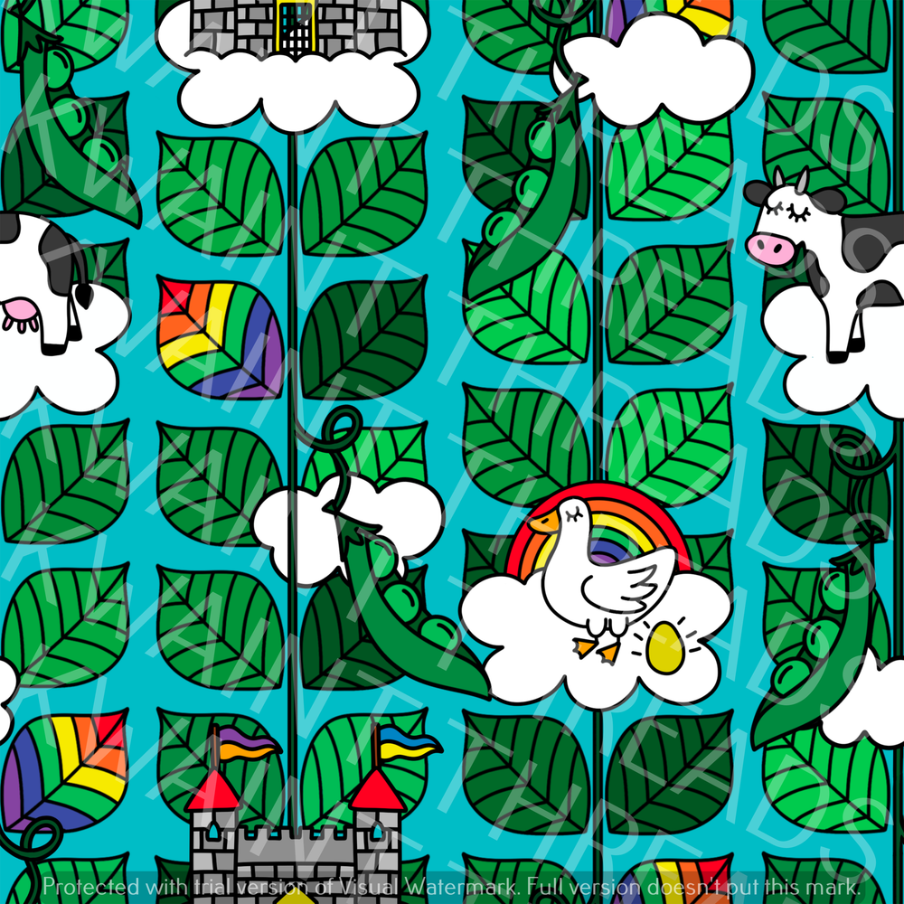 Fabric Mama Wheres Jack Beanstalk Fabric On Demand Pre Orde