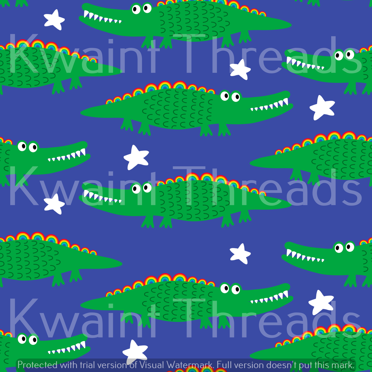 Fabric Mama Croccy Daggles Green Crocodiles Fabric On Demand Pre