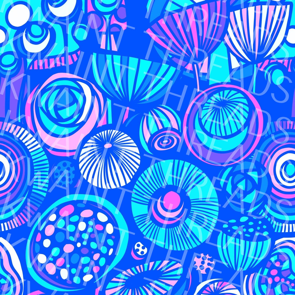 Karly Art Blue Flowers Fabric On Demand Pre Order