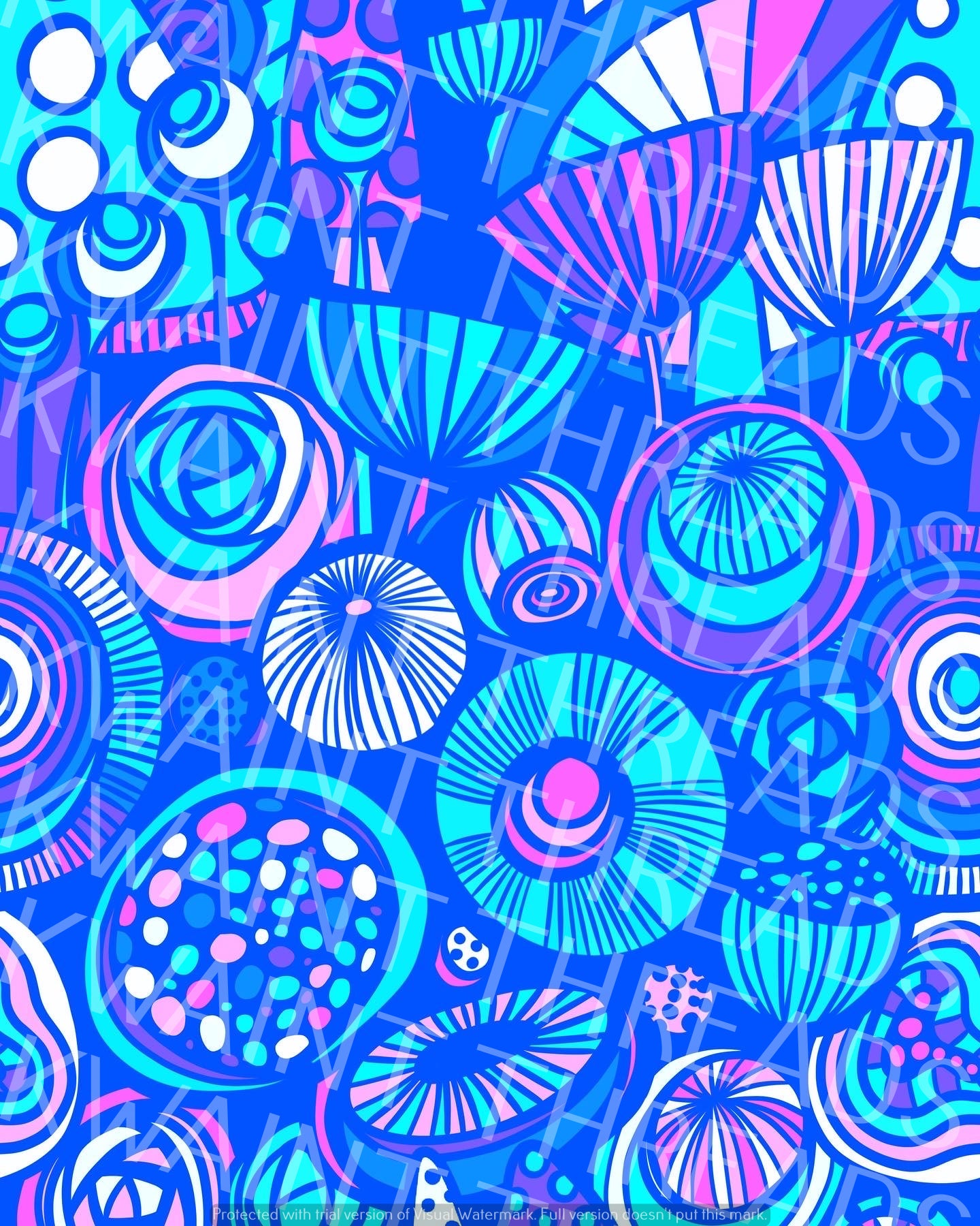 Karly Art Blue Flowers Fabric On Demand Pre Order