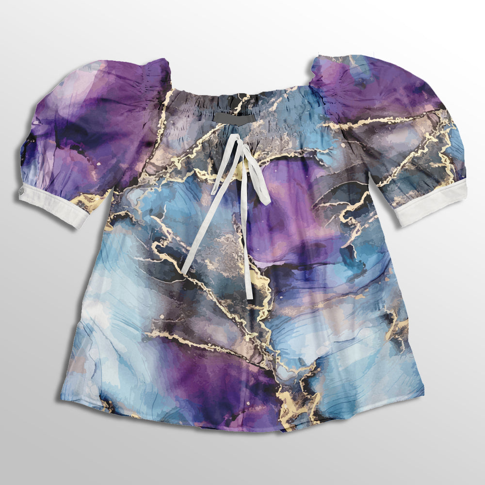 Kwaint Ink  Watercolour Marble Electric Purple Blue Pre order Fabric