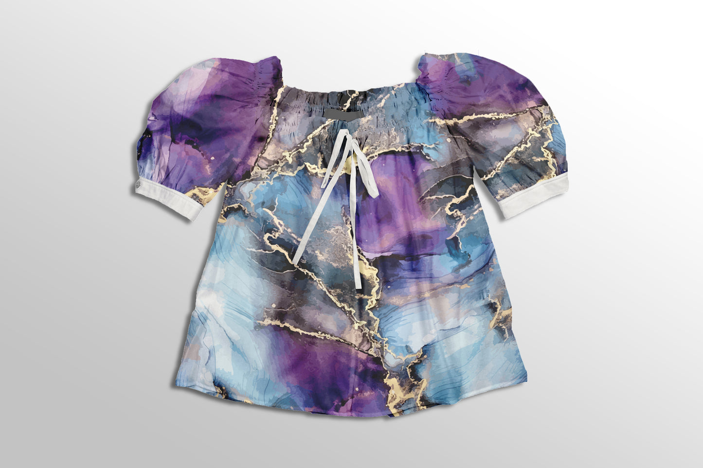Kwaint Ink  Watercolour Marble Electric Purple Blue Pre order Fabric