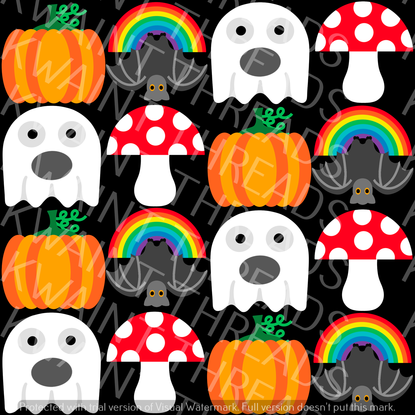 Fabric Mama Boo! Halloween Ghost Pumpkin Fabric On Demand Pre Order