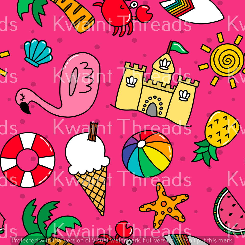 Fabric mama beach party pink