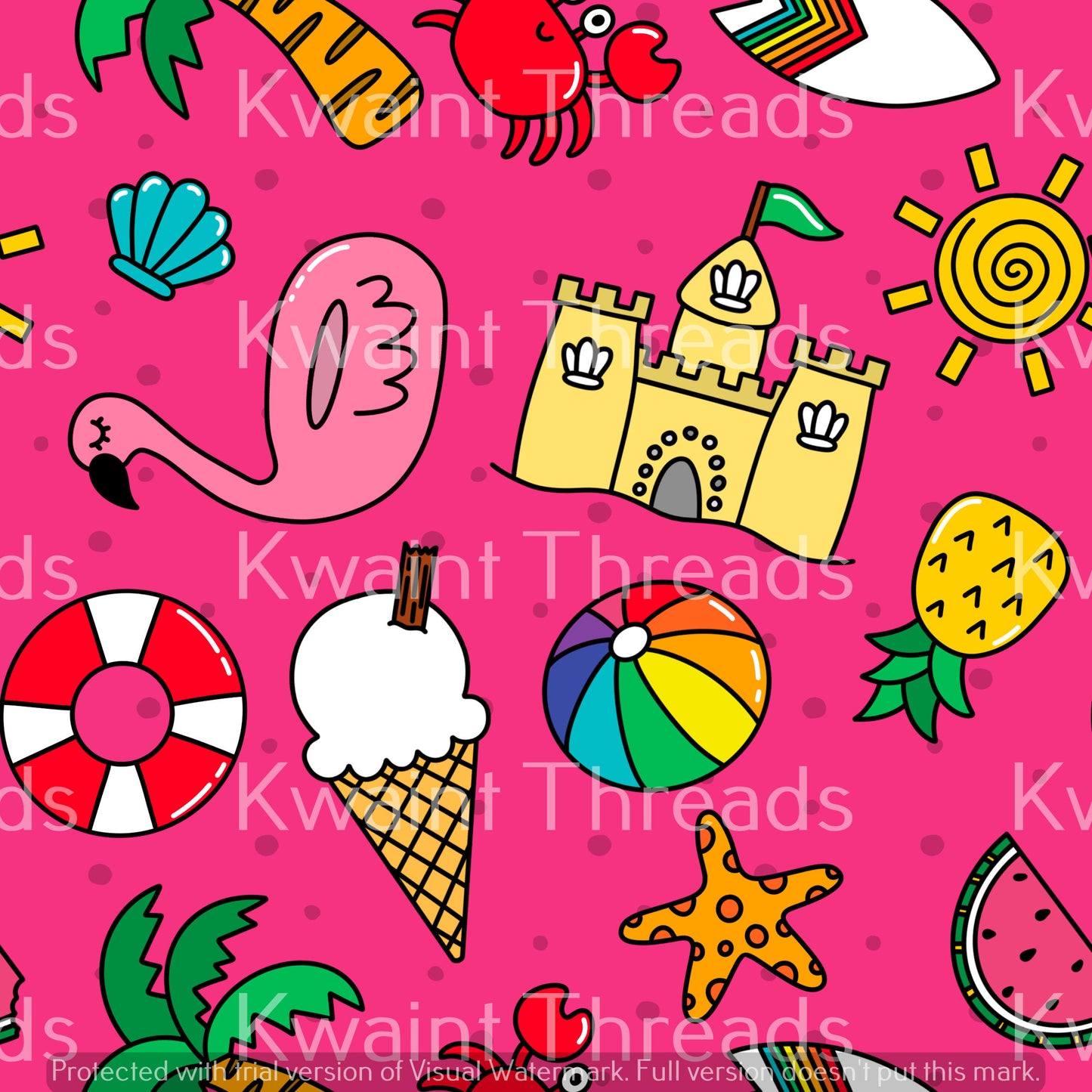 Fabric mama beach party pink