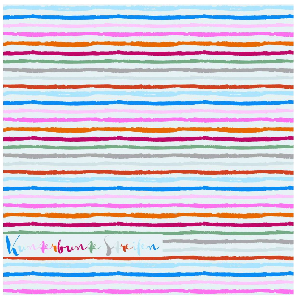 Lillestoff Colourful Stripes Organic Cotton Lycra Jersey Knit Fabric