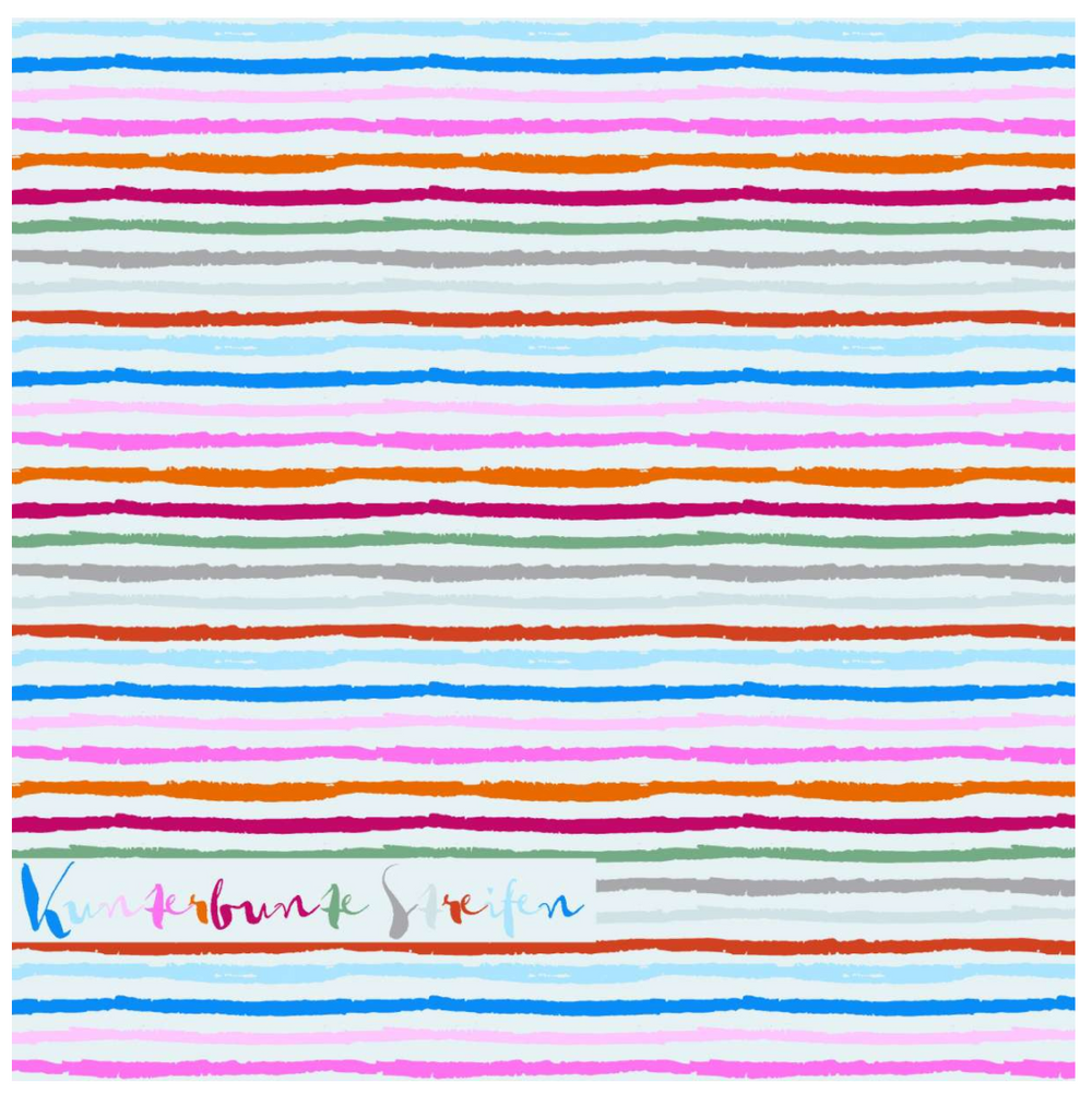 Lillestoff Colourful Stripes Organic Cotton Lycra Jersey Knit Fabric
