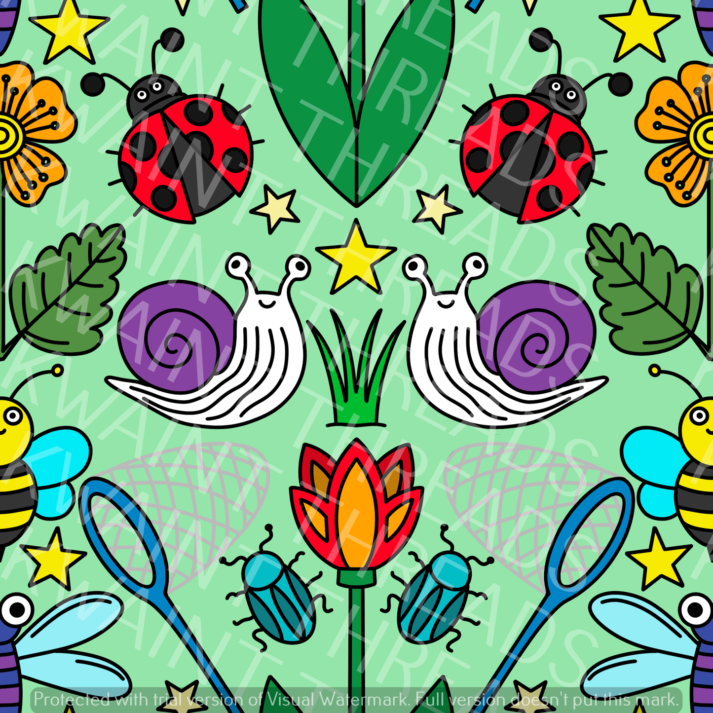 Fabric Mama Day Garden Green Fabric On Demand Pre Order