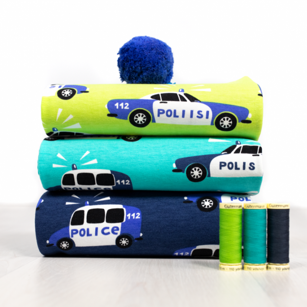 
                      
                        PaaPii Police Cars Turquoise Organic Cotton Lycra
                      
                    