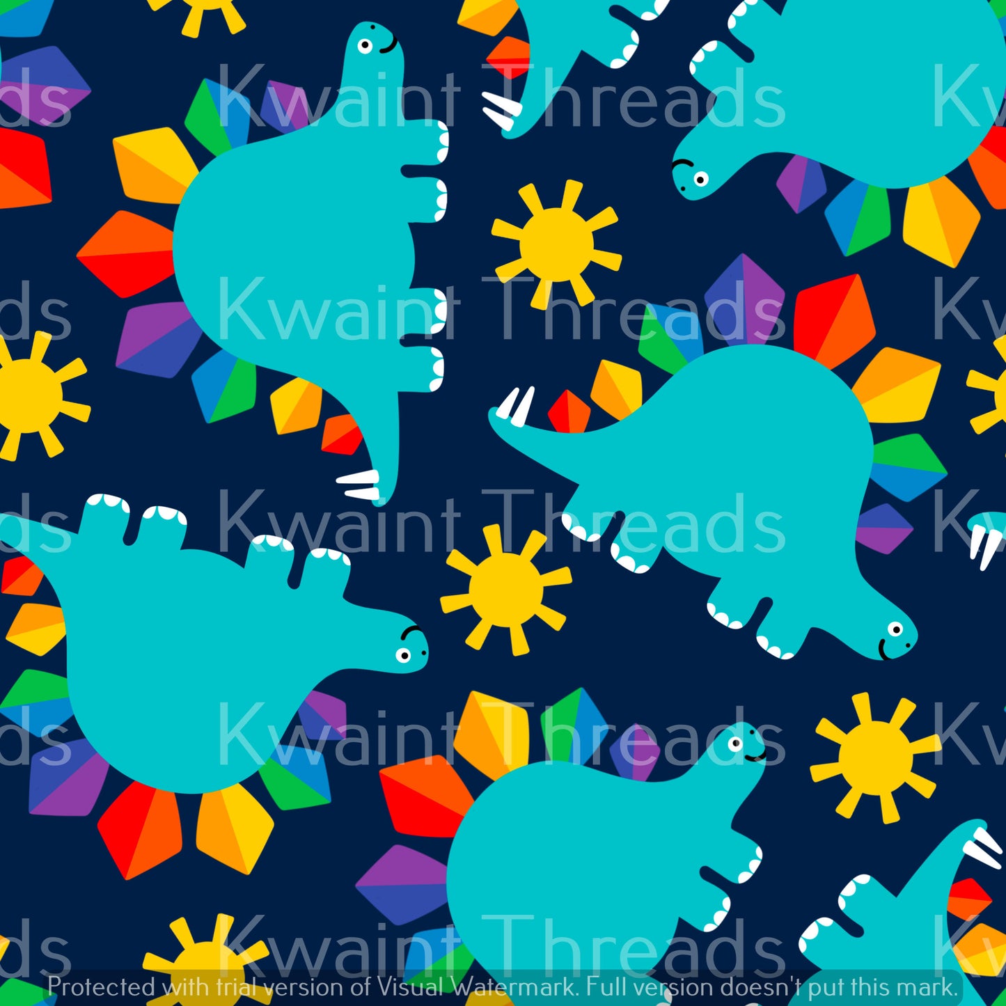 Fabric Mama Sunny Steggos Stegosaurus Dinosaur On Demand Pre Order