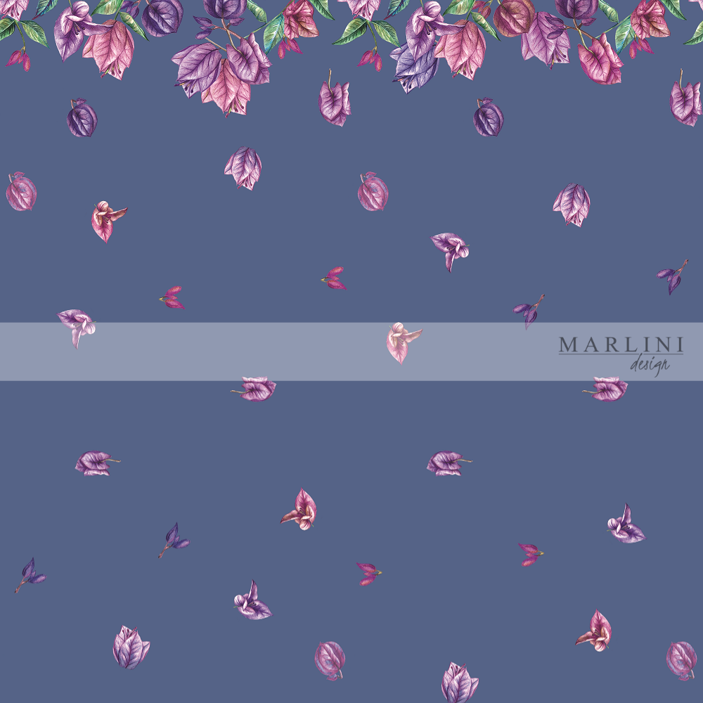 Marlini Bougainvillea Border Print