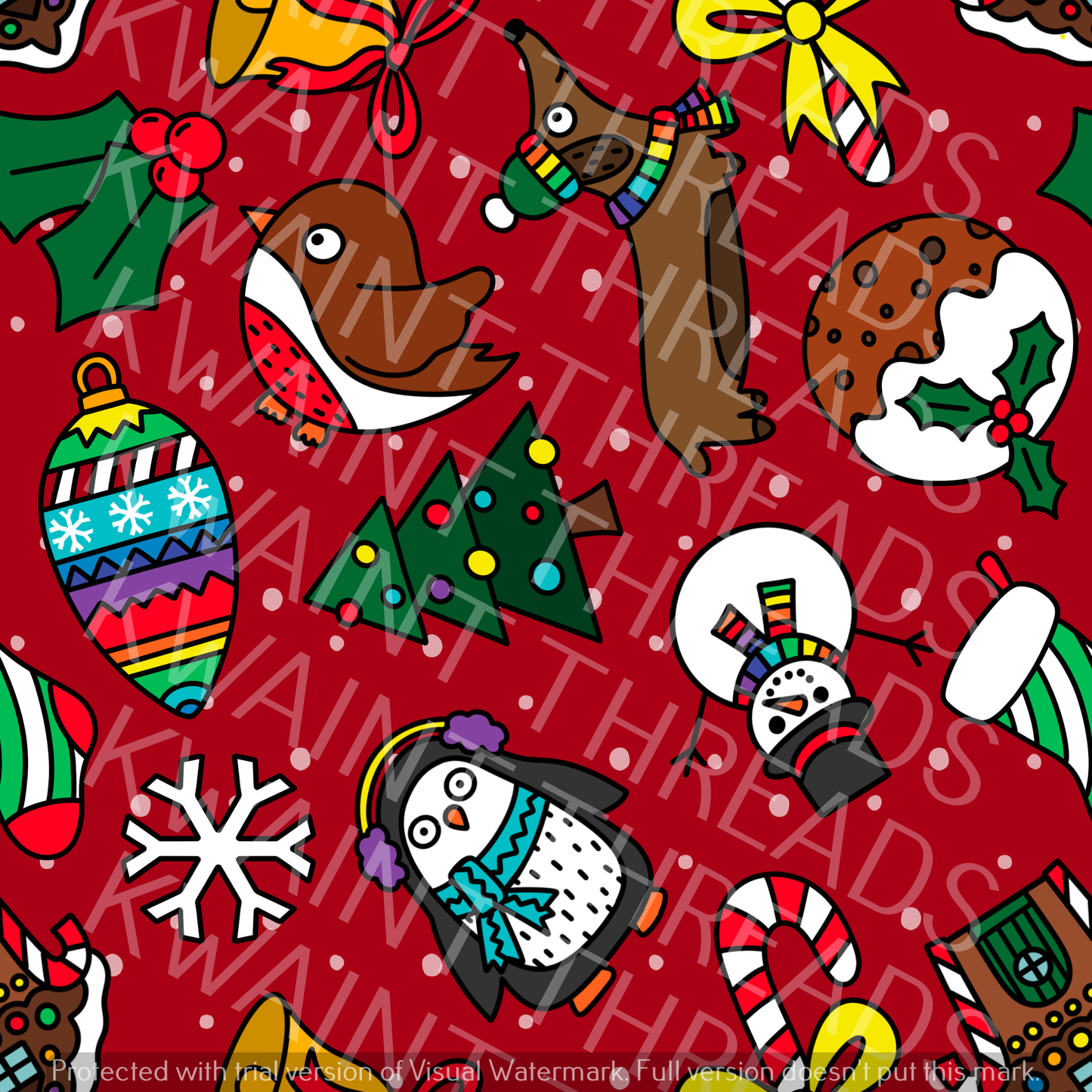 Fabric Mama Christmas Jumble Christmas Fabric On Demand Pre Order
