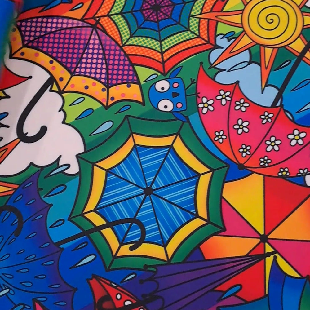 Karly Art Rainbow Umbrella Jumble Poly Spandex Extra Life Lycra