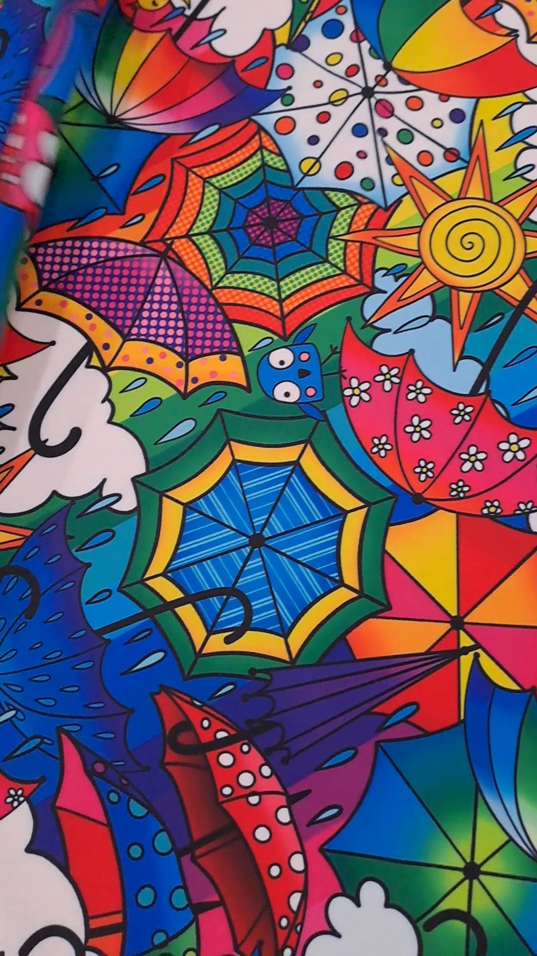 Karly Art Rainbow Umbrella Jumble Poly Spandex Extra Life Lycra