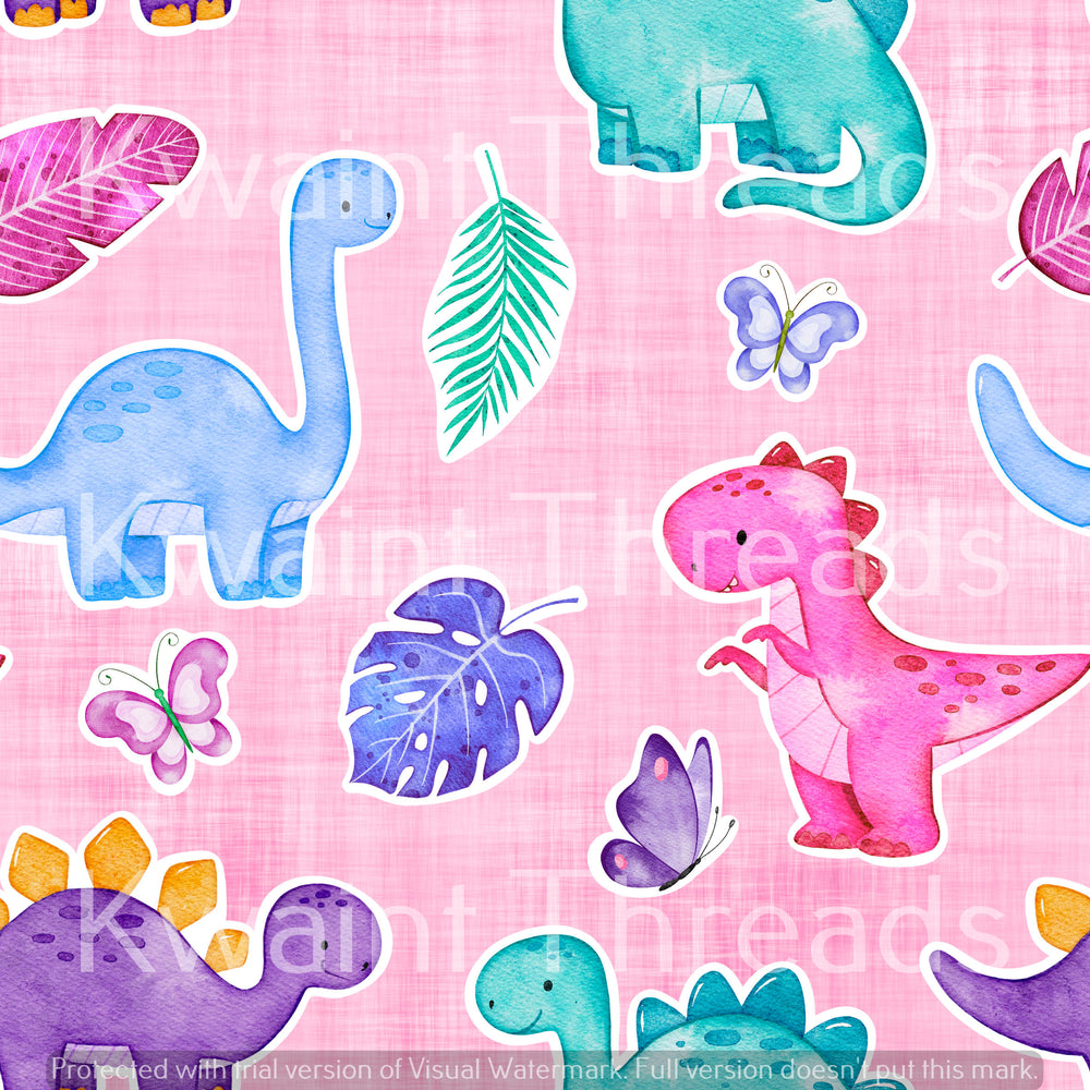Fabric Mama Pink Dinos Pre order