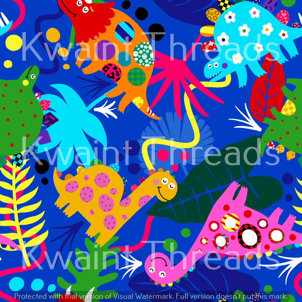 Fabric Mama Neon Dinos Pre order