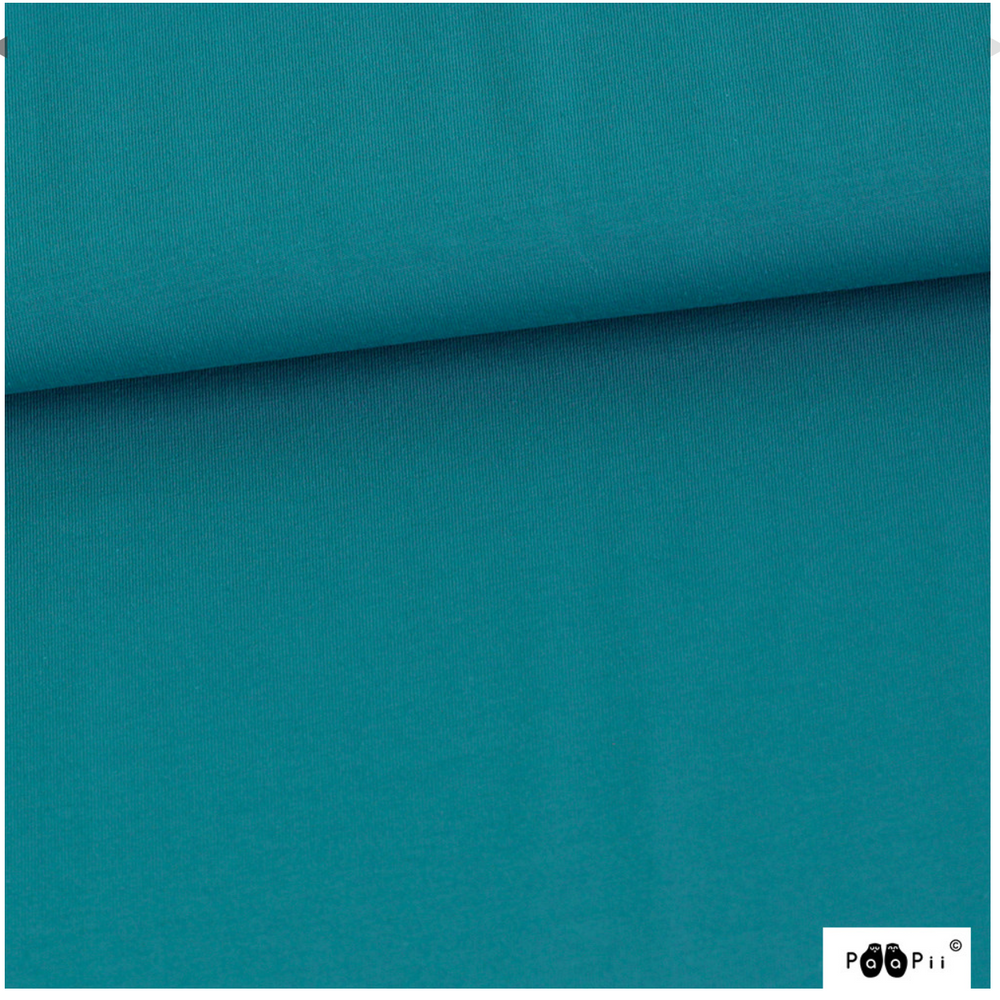 PaaPii Petrol Blue Solid Organic French Terry