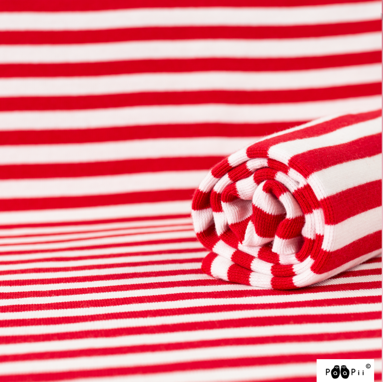 PaaPii Red and White Striped Organic Ribbing