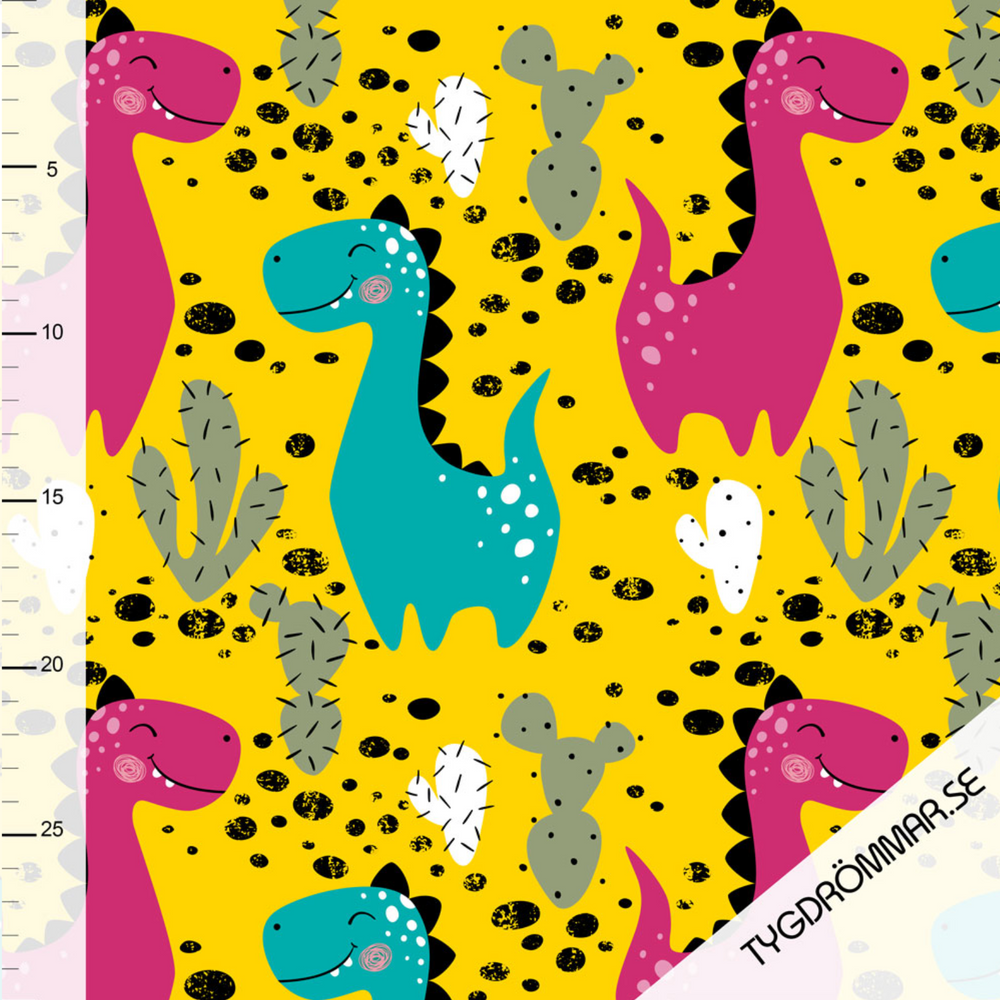 
                      
                        Tygdrommar Dinosaur Yellow Organic Cotton Knit Fabric Australia
                      
                    