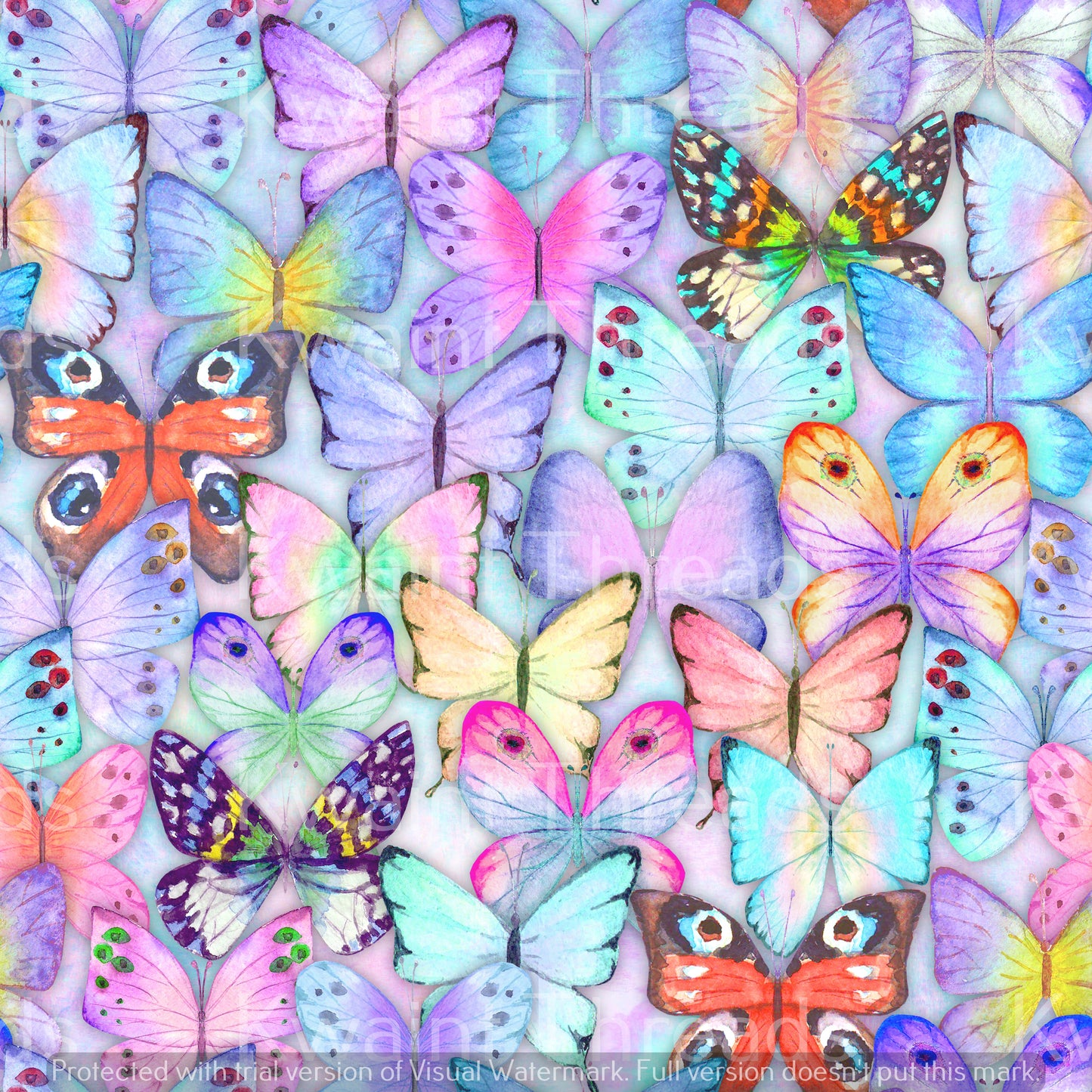 Kwaint Rainbow Pastel Butterflies Preorder On Demand Printed