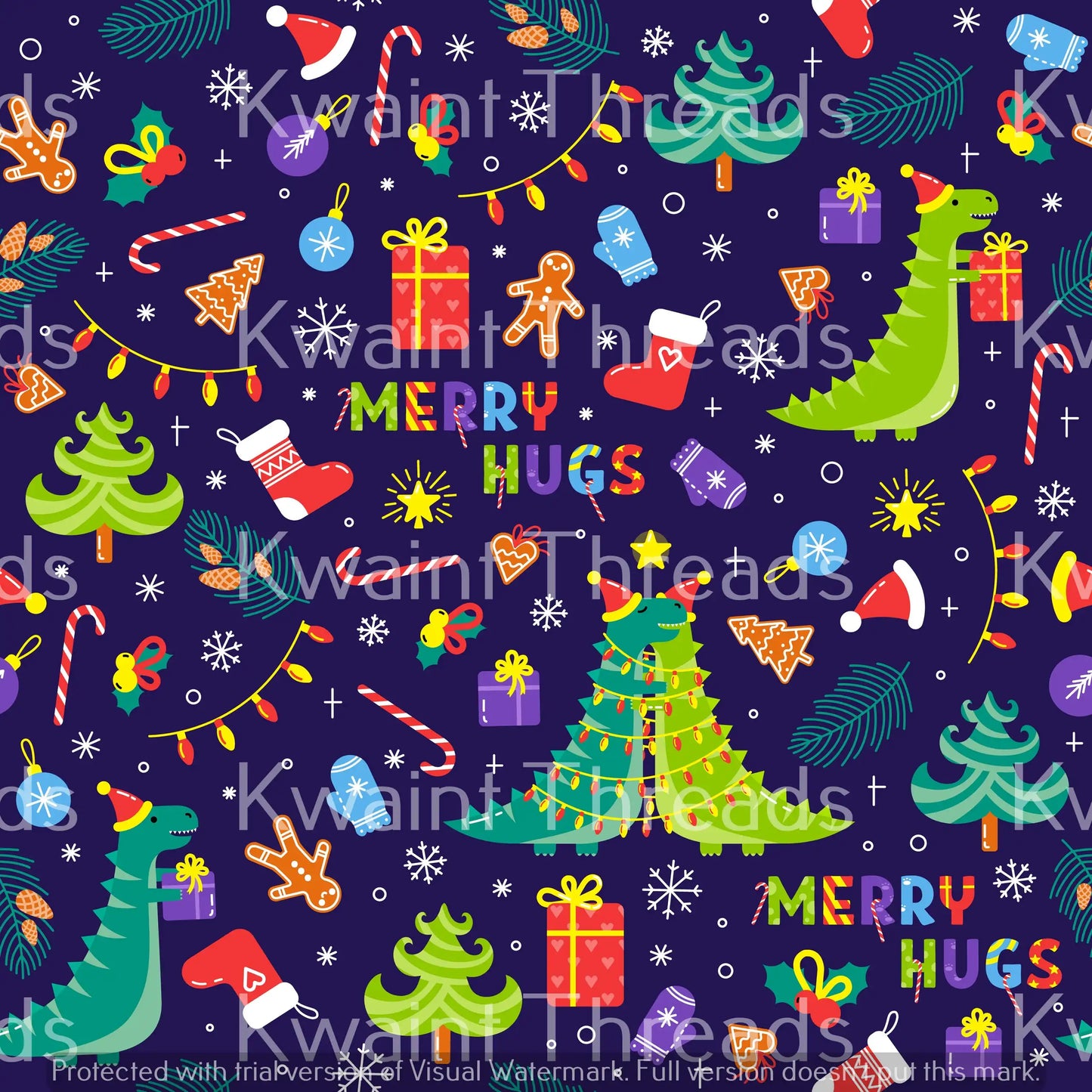 Kwaint Christmas Dino Hugs