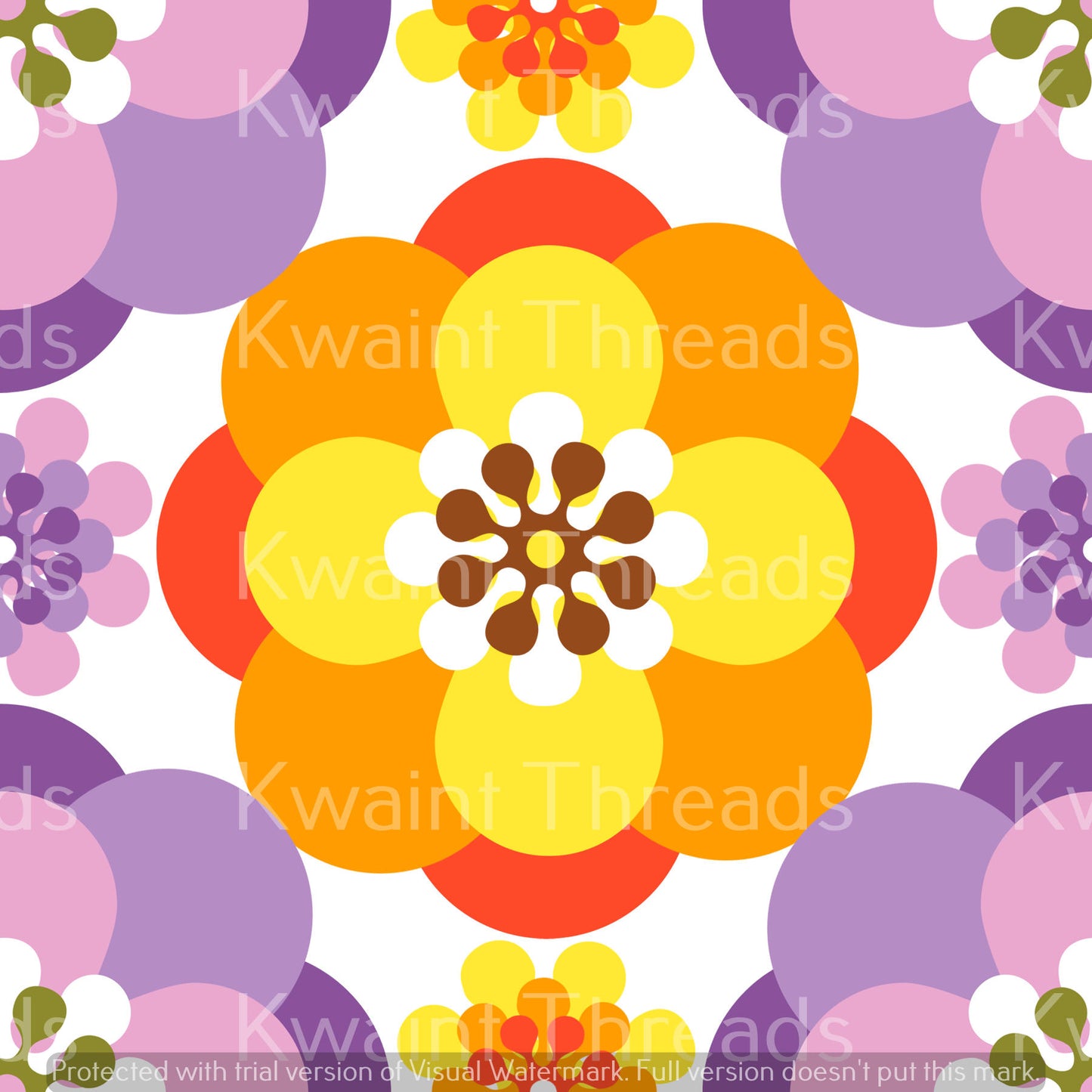 Magikel 70's Retro Big Floral Artist Print Pre Order