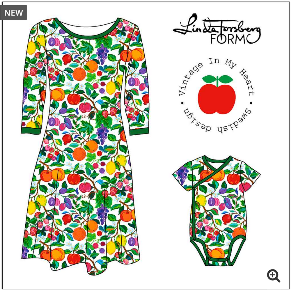 
                      
                        Vintage in my Heart Eden Fruit Bonanza White Organic Cotton Lycra Knit
                      
                    