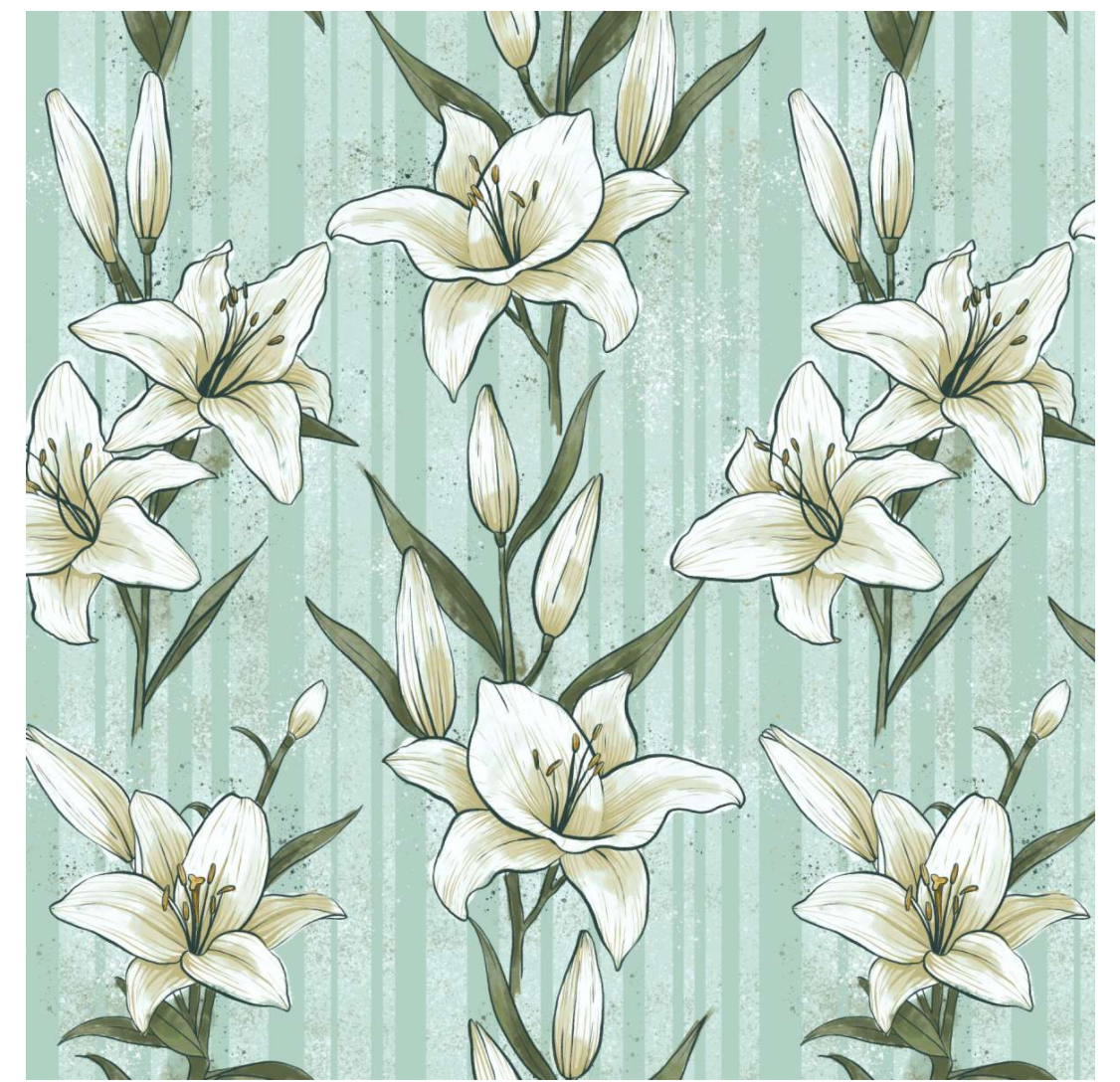 Lillestoff Lillies Dream Mint Organic 100% Cotton Woven Fabric Cotton