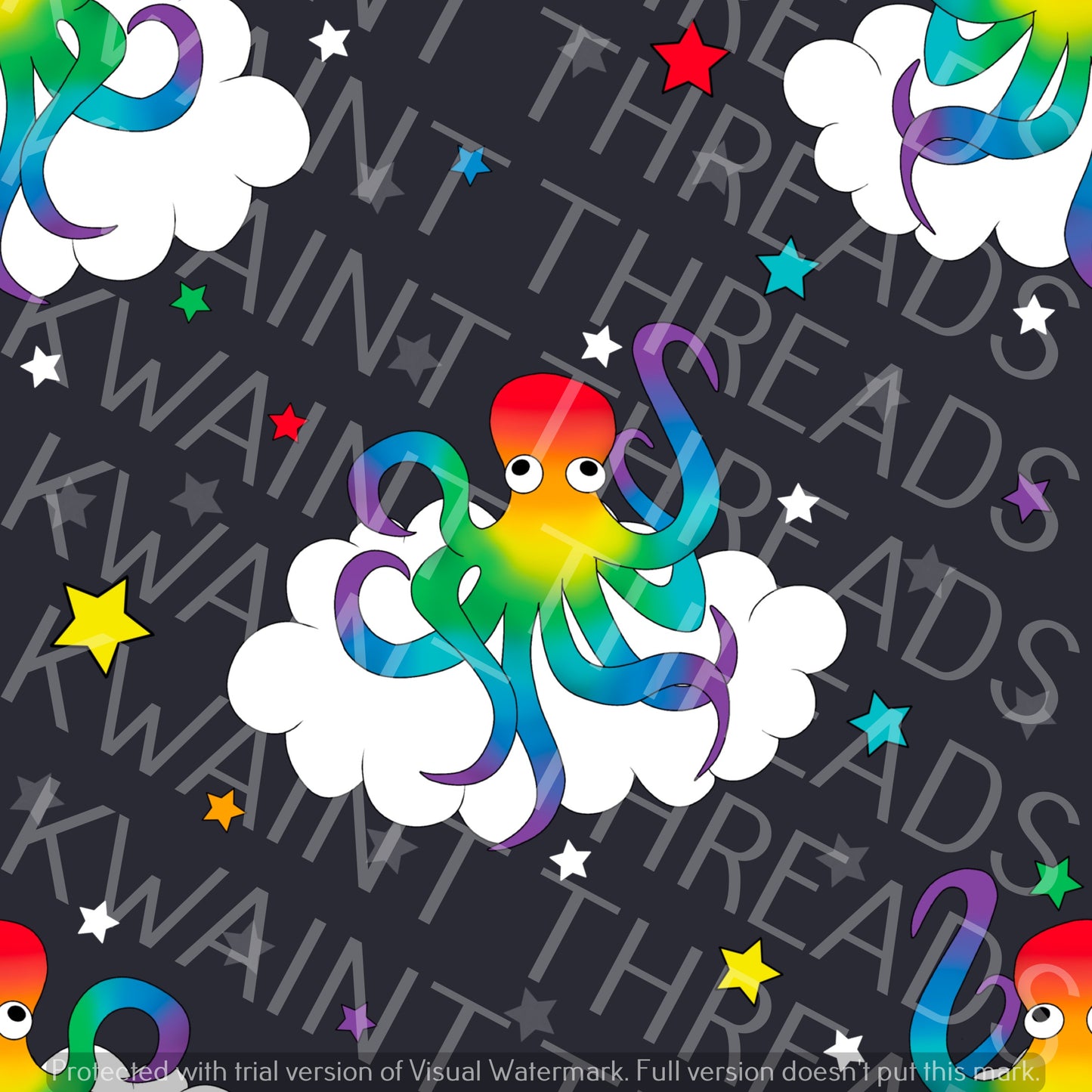 Fabric Mama Many Arms Many Colours Octopus Fabric On Demand Pre Order