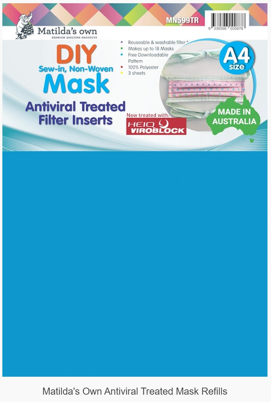 Matildas Own Antiviral Face Mask Filter Inserts Face Mask Filters making masks