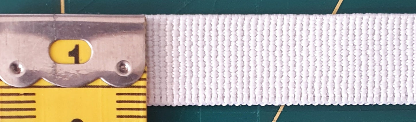 12mm Elastic White High Density Non Roll Elastic