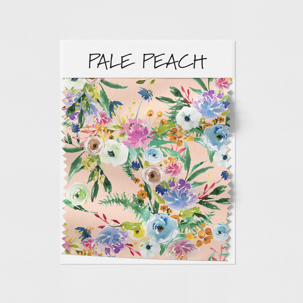 Sharon Gunawan Garden Frenzy Pale Peach Flowers Fabric On Demand Pre Order