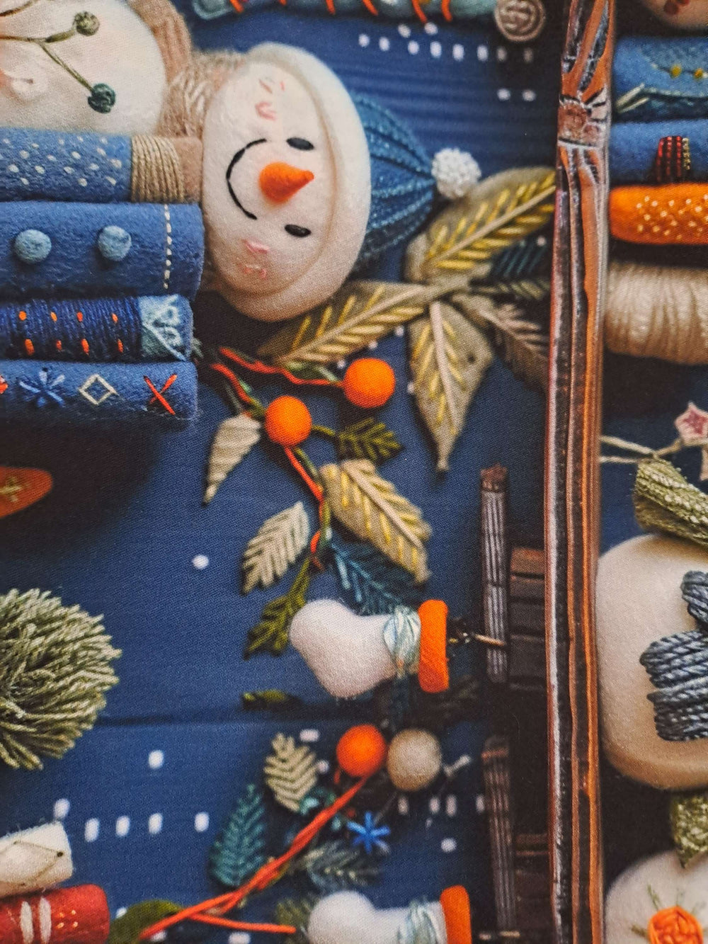 Kwaint Christmas Bookshelf Snowman Twill