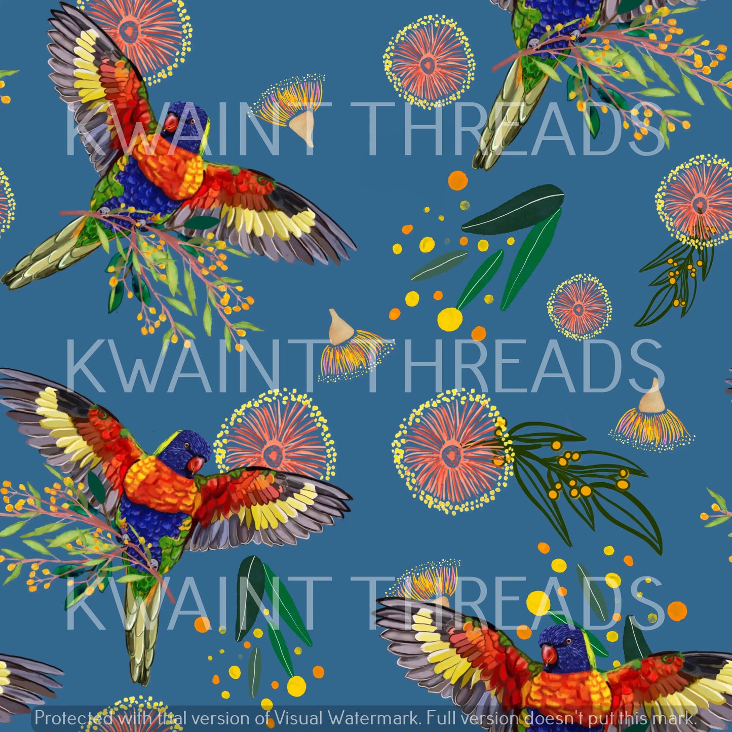 Etched Rosellas Blue Preorder